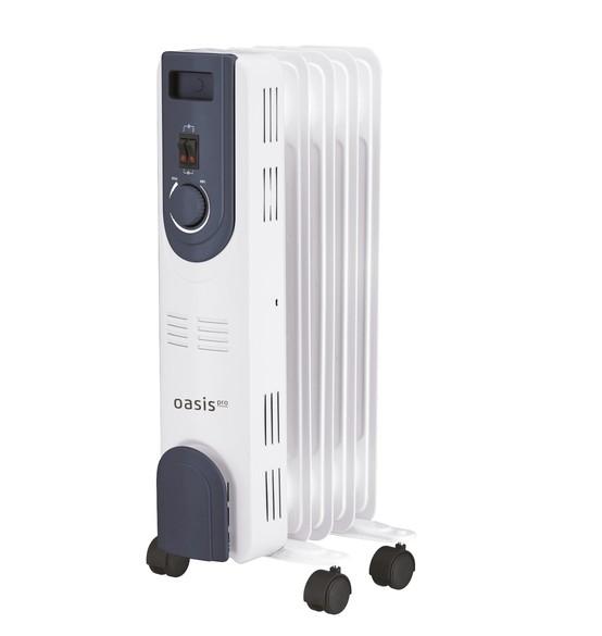Масляный радиатор OT-10 Oasis Pro/ кол-во секций 5 ,/напряжение 220-240в, /Регулируемые мощности 400/600/1000 ,/ Площадь обогрева, до 10 м2